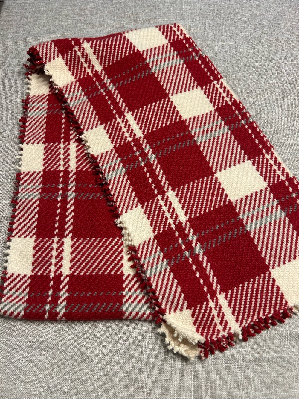 Classic Red and Cream Plaid scarf